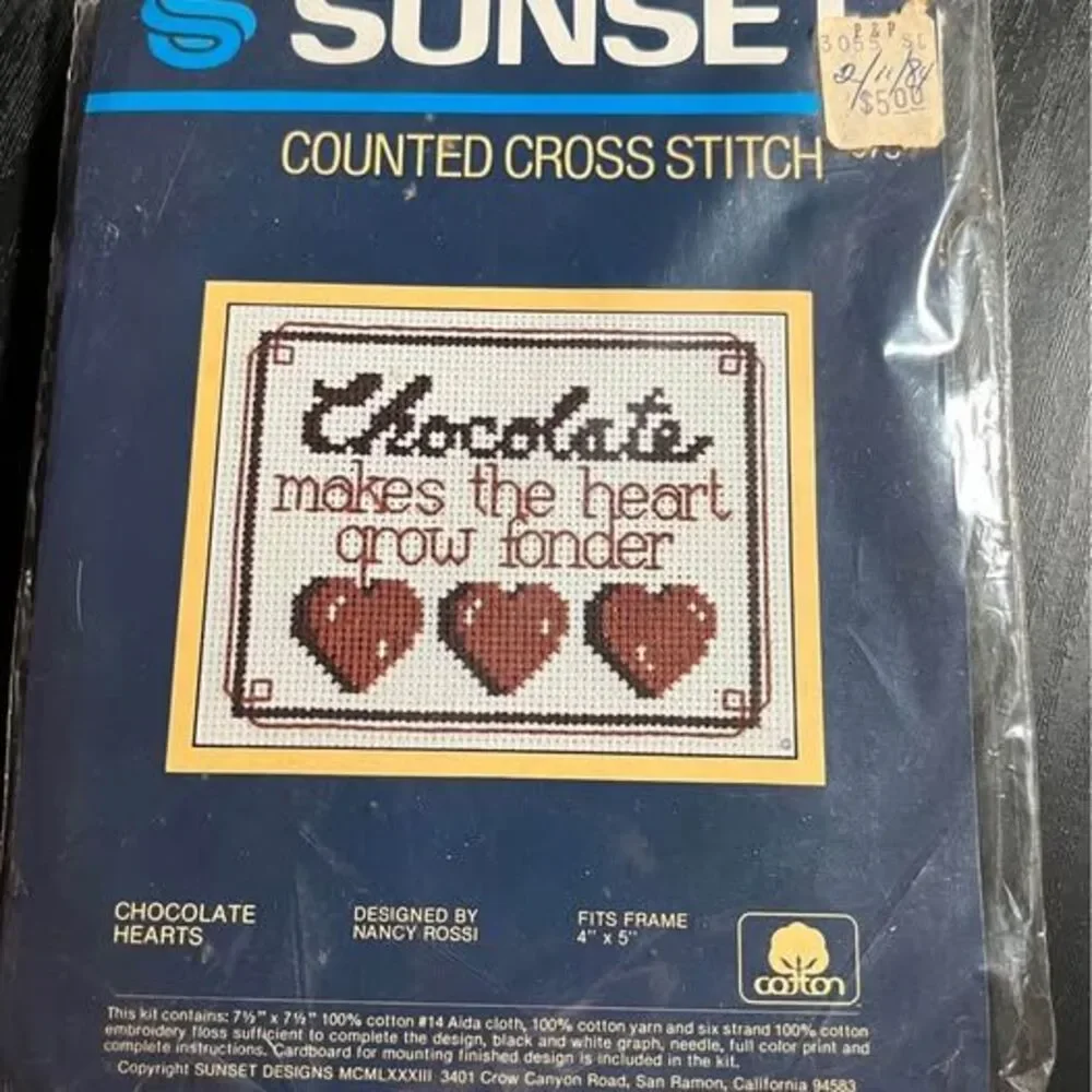 Sunset Counted Cross Stitch Kits by Nancy Rossi - Chocolate World & Chocolate He